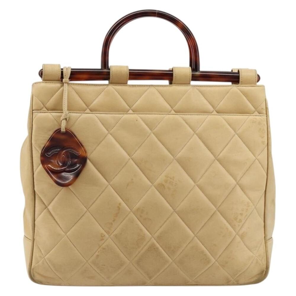 Chanel Matelasse Lambskin Handbag Beige